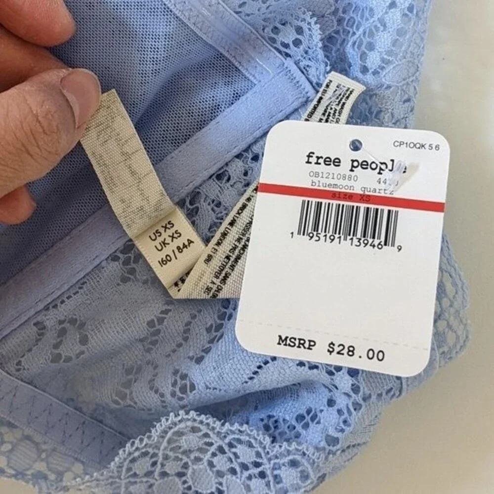NWT Free People Lacey Looks Bandeau Light Blue